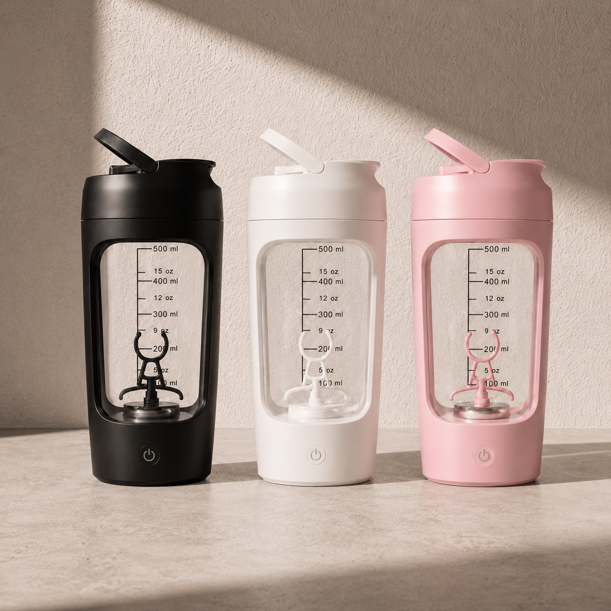 Gamma colori shaker automatico VOORTIQ PRO nero bianco e rosa